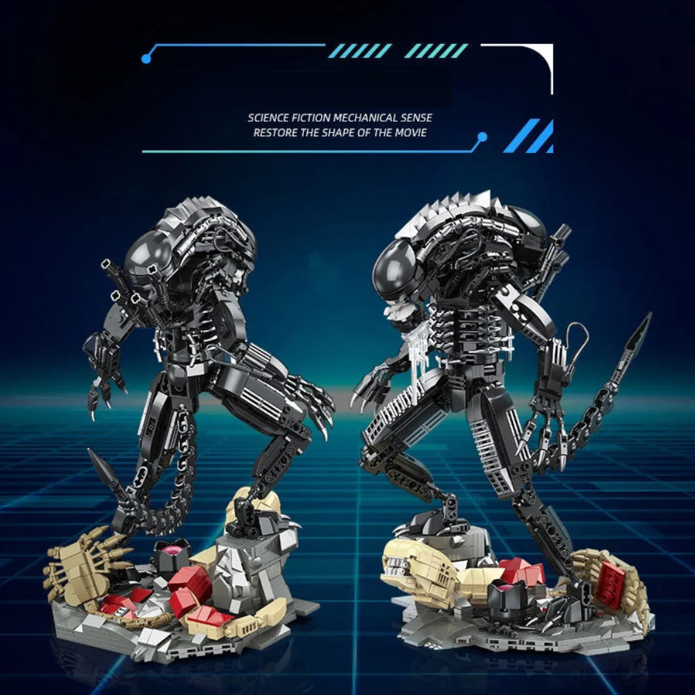 New JJ9154 882pcs MOC Creativity Alien Building Blocks Model Mutant Bricks Assembling Toys for Boys Games Gift Set