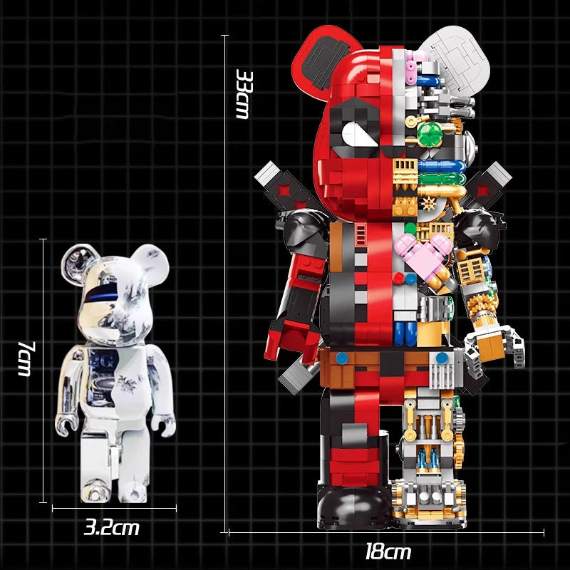 Creative Mechanical Bear Robot Building Blocks Movie Action Figures Model Bricks Desktop Decoration Toys Gift Collection Decor
