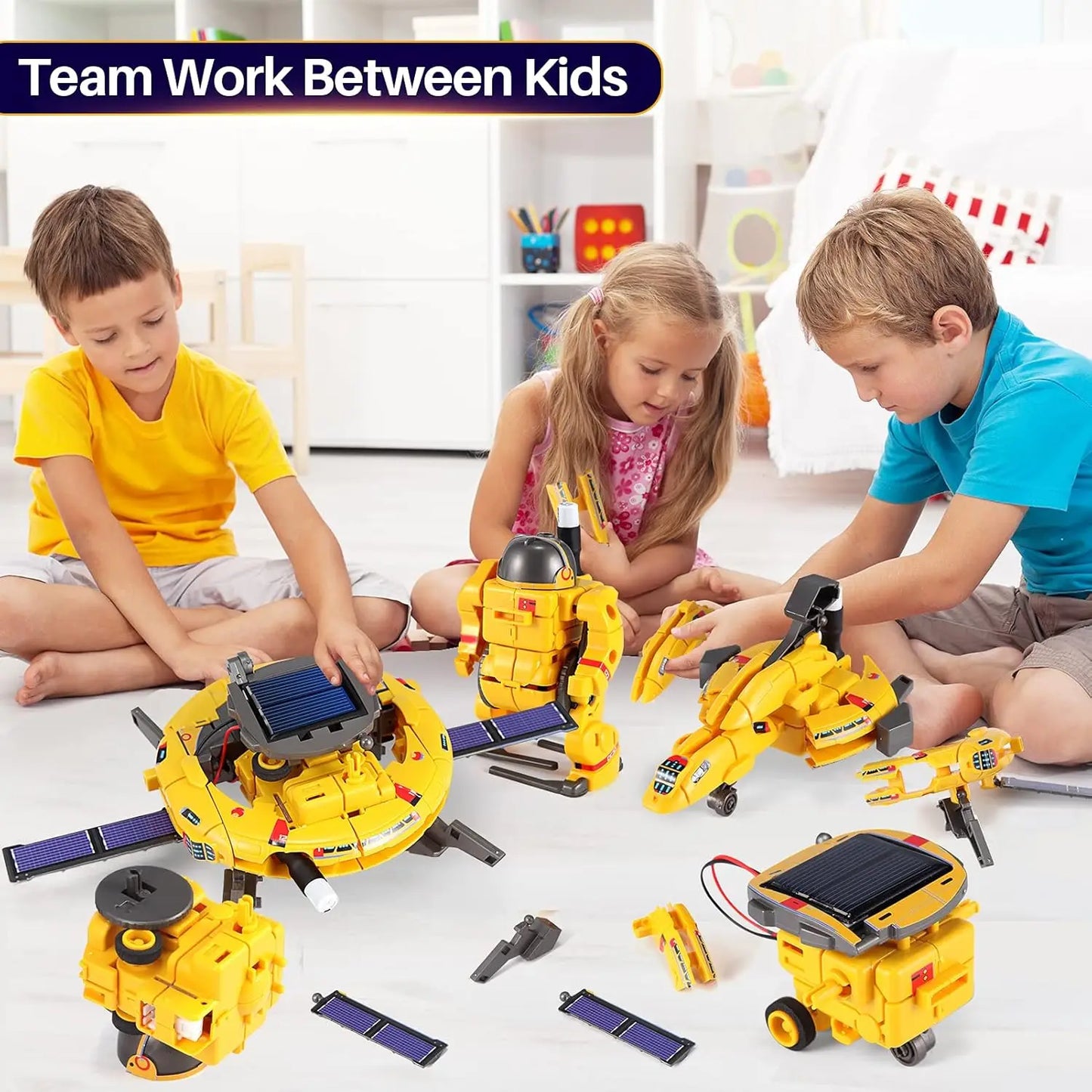 STEM Solar Robot Building Kit for Kids Ages 8-14, 120Pcs Science Experiments Educational Toys Gift