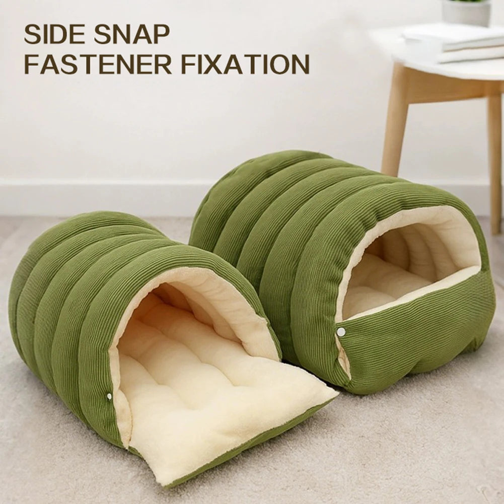 Removable Pet Bed,Pet Dog Cave Bed,Plush Thickening Fleece Warm Soft Beds For Puppy Cats Tent Sleeping Mats For Small Medium Pet