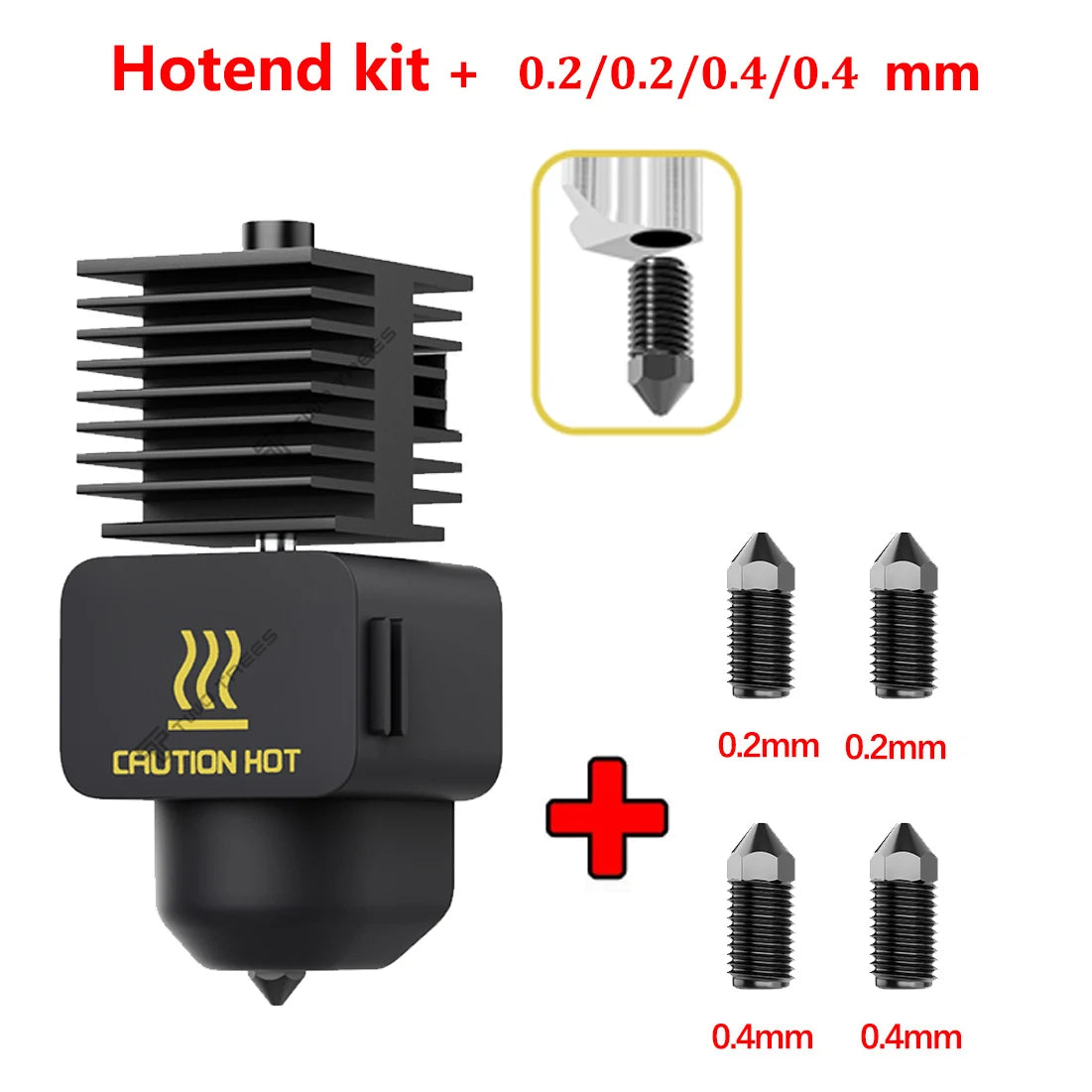 Hotend Kit For Bambu Lab A1/A1 Mini Fast Speed Hot End Assembly 0.2/0.4/0.6/0.8mm Hardened steel Nozzle 3D Printer Part