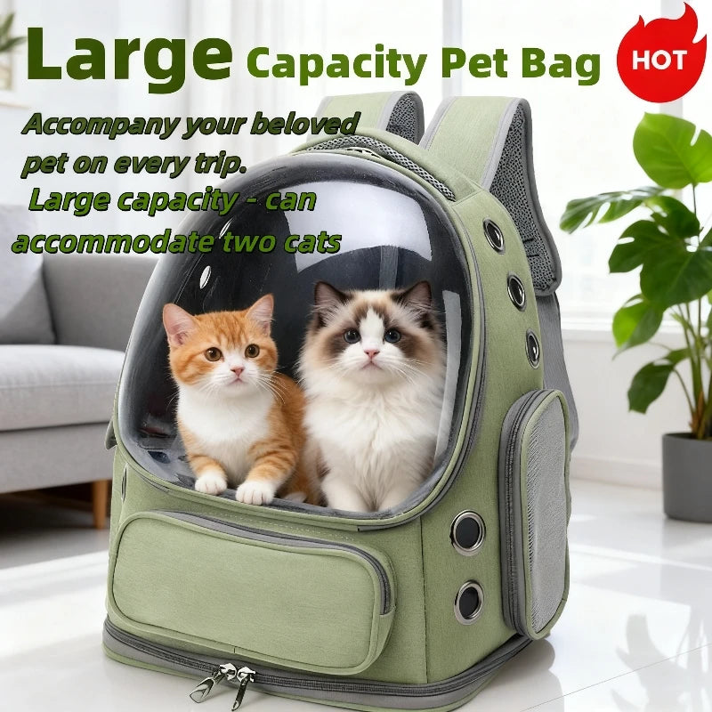 2026 New Transparent Pet Carrier Backpack Cat Accessories Outdoor Pet Shoulder bag for Cats Small Dogs Breathable Pet Supplies