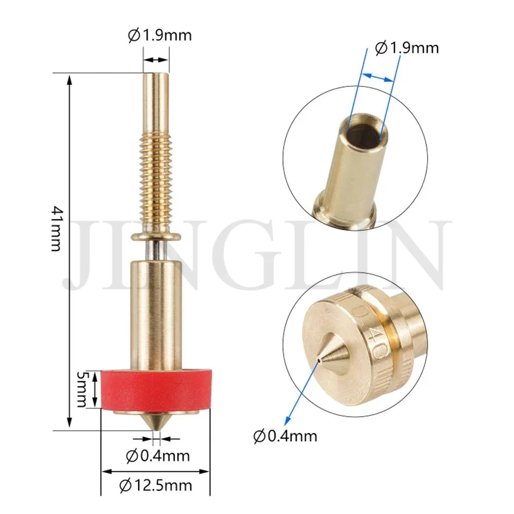 For Revo Ceramic Hotend Kit 0.4mm 0.6mm 3D Printer All-in-one Nozzles Heatbreak BrassTitanium Nozzle For E3D Revo Hotend