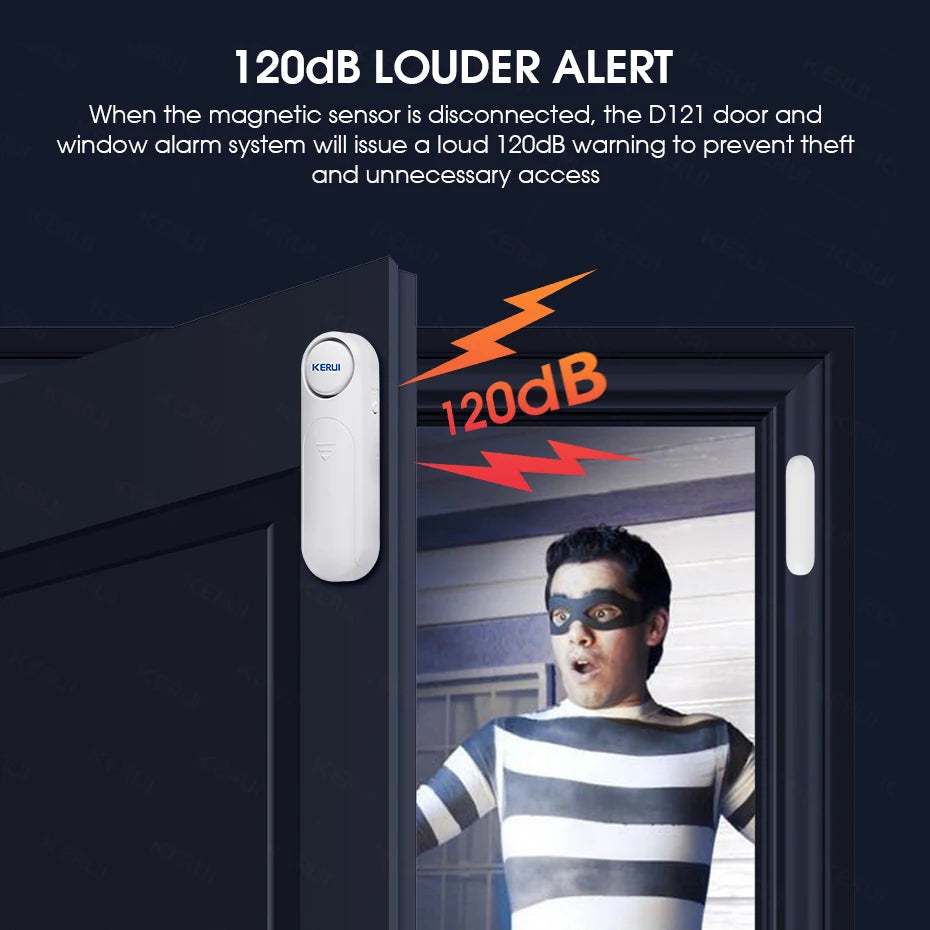 KERUI 120db Wireless Door Window Sensor Alarm with Remote Control 300ft Anti-theft Alarm System Home Security