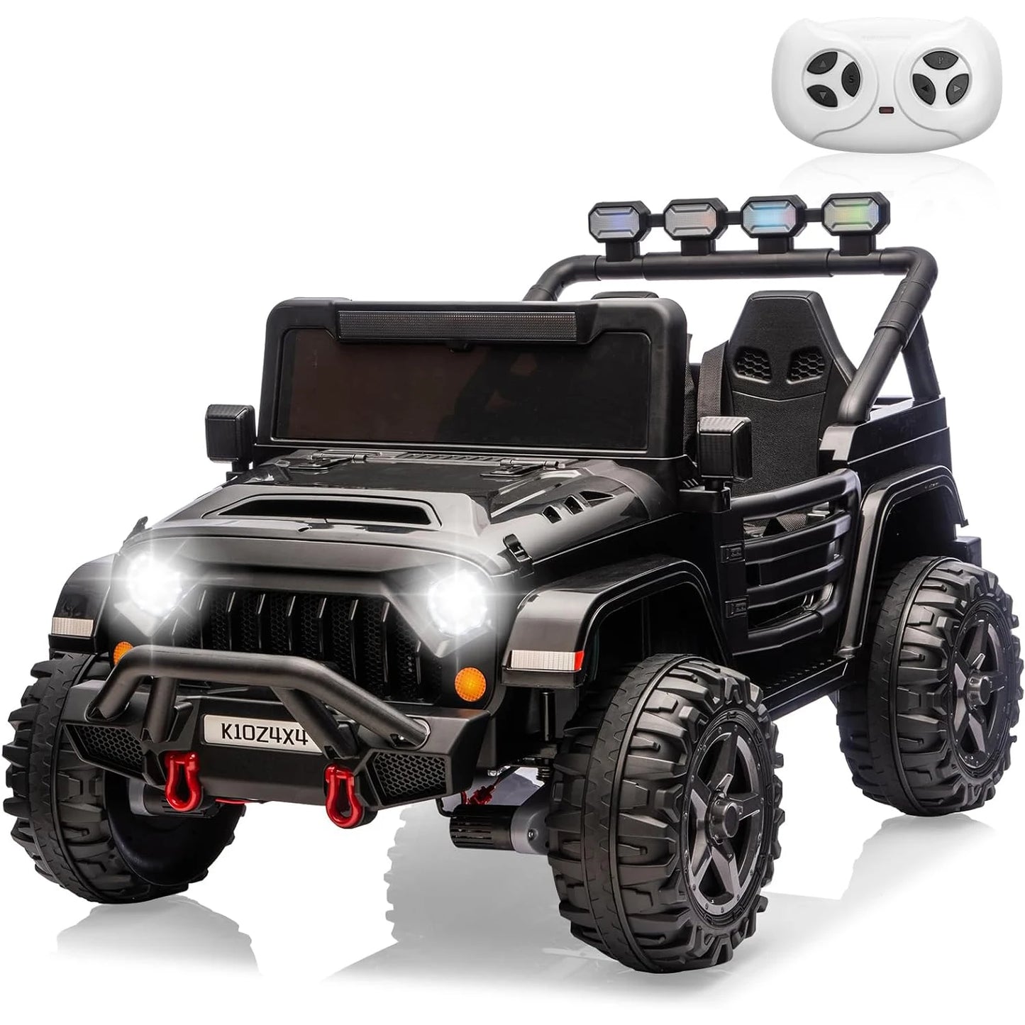 2 Seater Ride on Car for Kids, 24V Electric Toys w/Remote Control,4 Powerful Motors, 4WD/2WD, 3 Speeds, Led Lights, Bluetooth,
