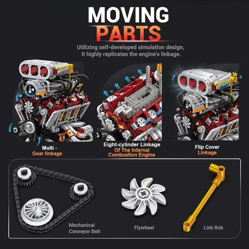2347PCS Compact-sized Building Block Model Engine Toy Portable Fun Assembly Durable Highly Detailed Construction Set