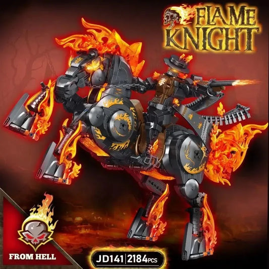 Creativity Ghost Rider Building Blocks Mech Warhorse Action Figure Model Bricks Assembly DIY Toys for Children Birthday Gift Set