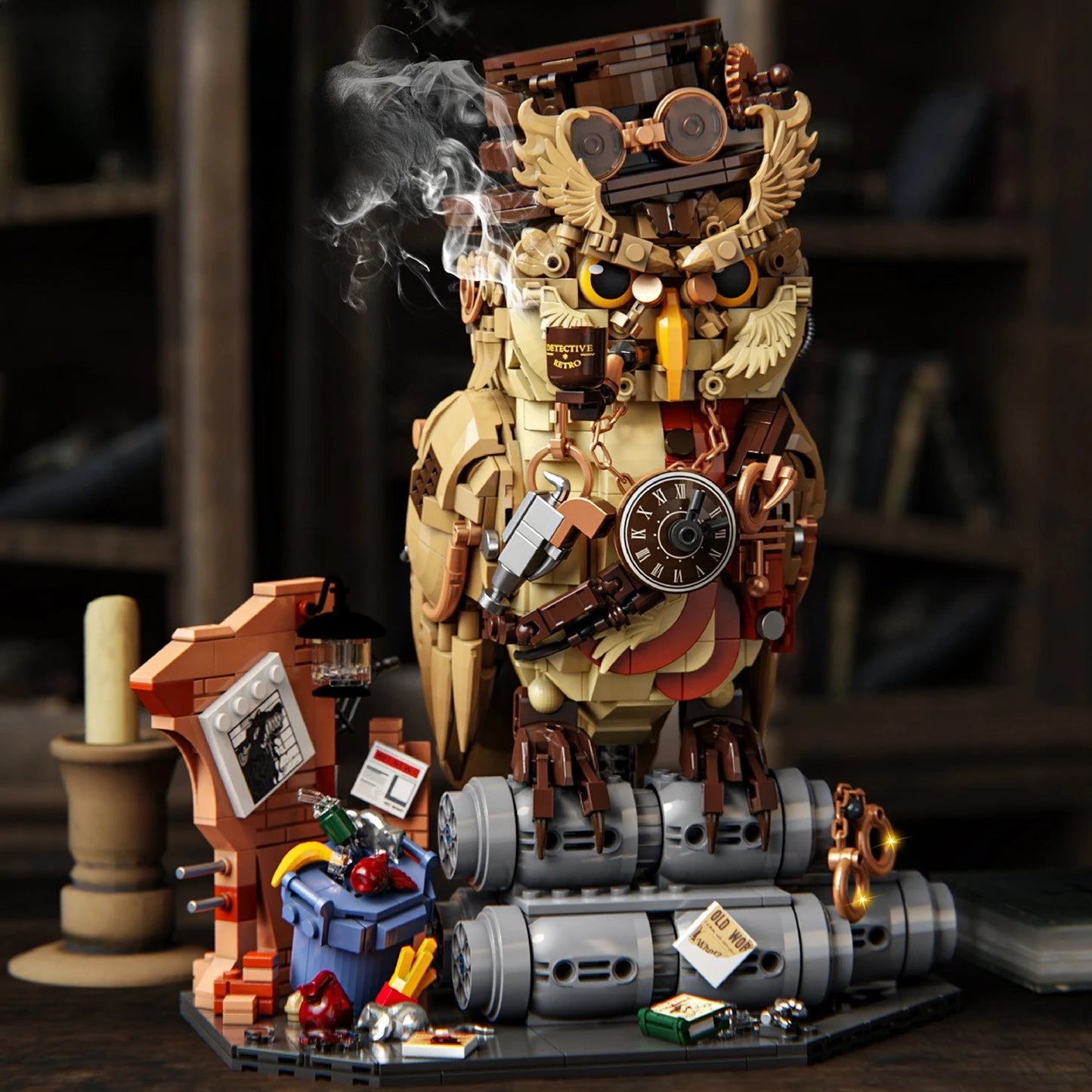 1286PCS Owl Detective Building Blocks Sets Magic Animal MOC Brick Model Educational DIY Toys Creative Gifts For Kids Adult