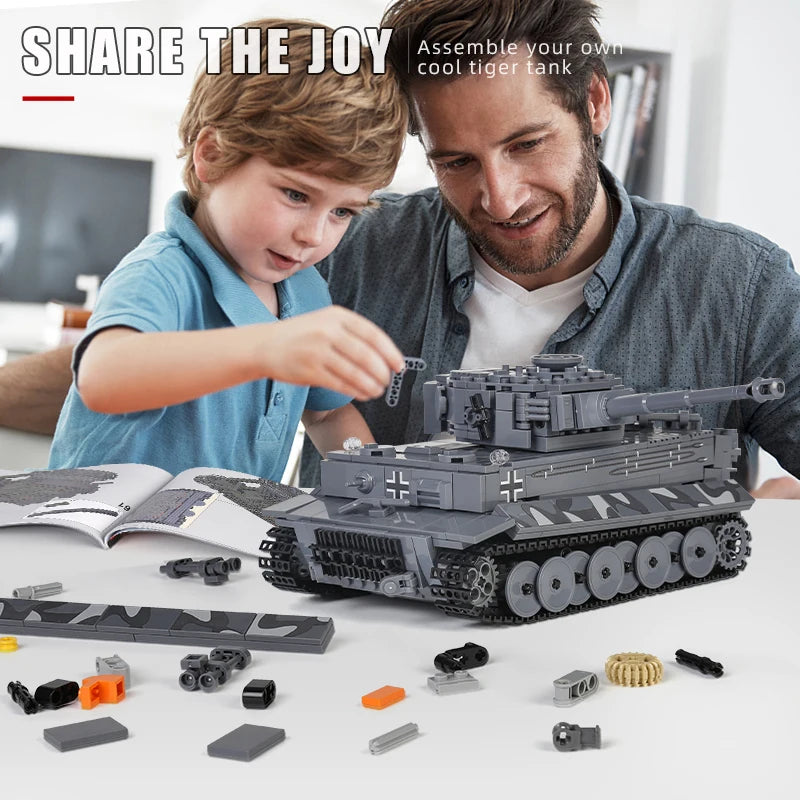 Mould King 20014 Technical Tank Toys The Remote Control Tiger Tank Building Block Assembly Tank Brick Set Kids Christmas Gift