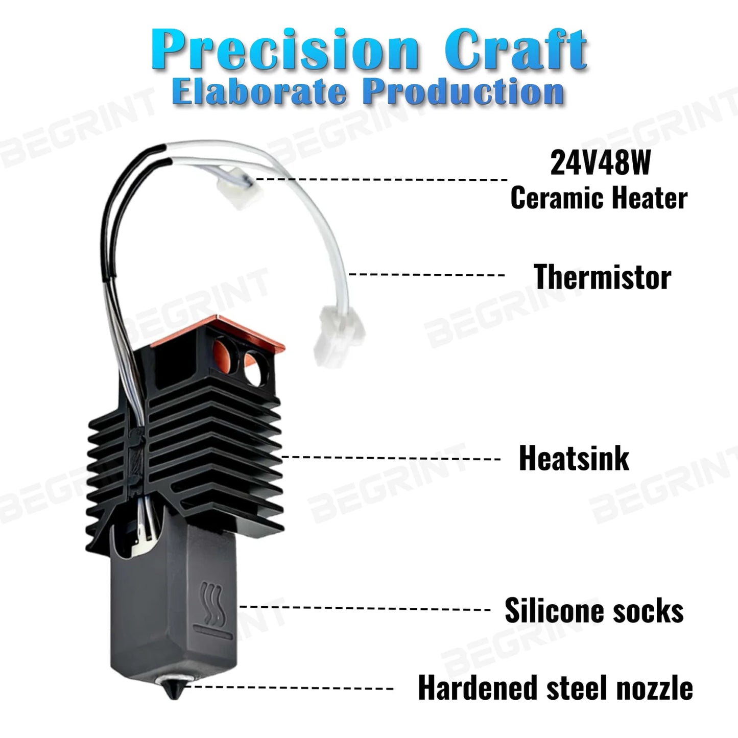 Latest release 0.4mm Hotend For U1 Upgraded Hardened Steel Nozzle For Snapmaker U1 Hot End 3D Printer Heating Block Accessories