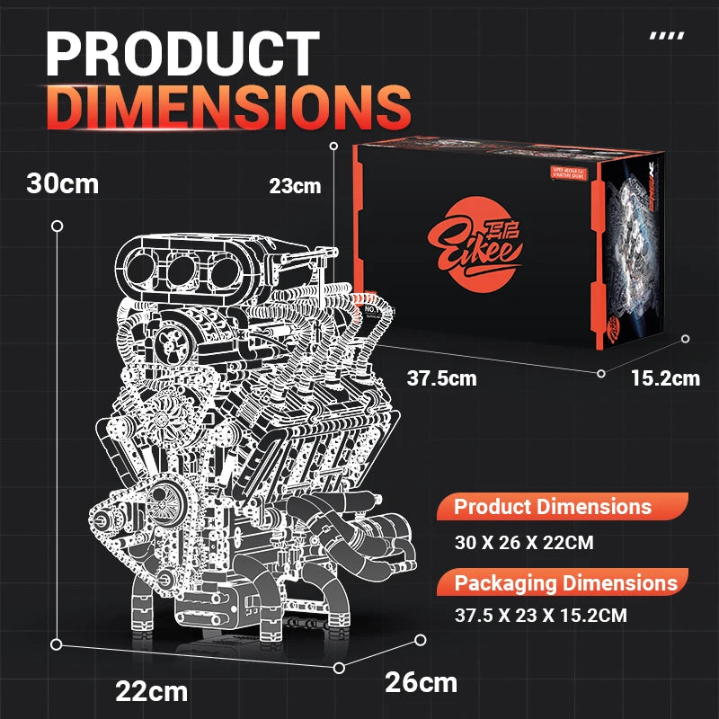 2347PCS Compact-sized Building Block Model Engine Toy Portable Fun Assembly Durable Highly Detailed Construction Set
