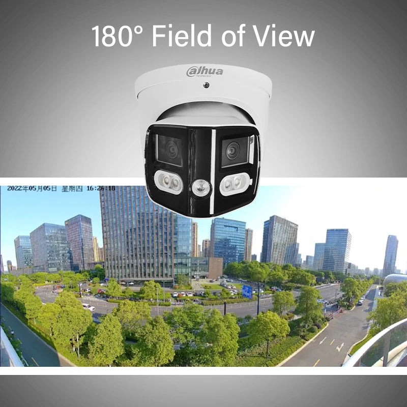 Dahua Original PDW3849-A180-AS-PV 8MP 180° IP Camera Red & Blue Warning Lights Alarm Sounds Two-way Audio EPTZ Smart Dual Light