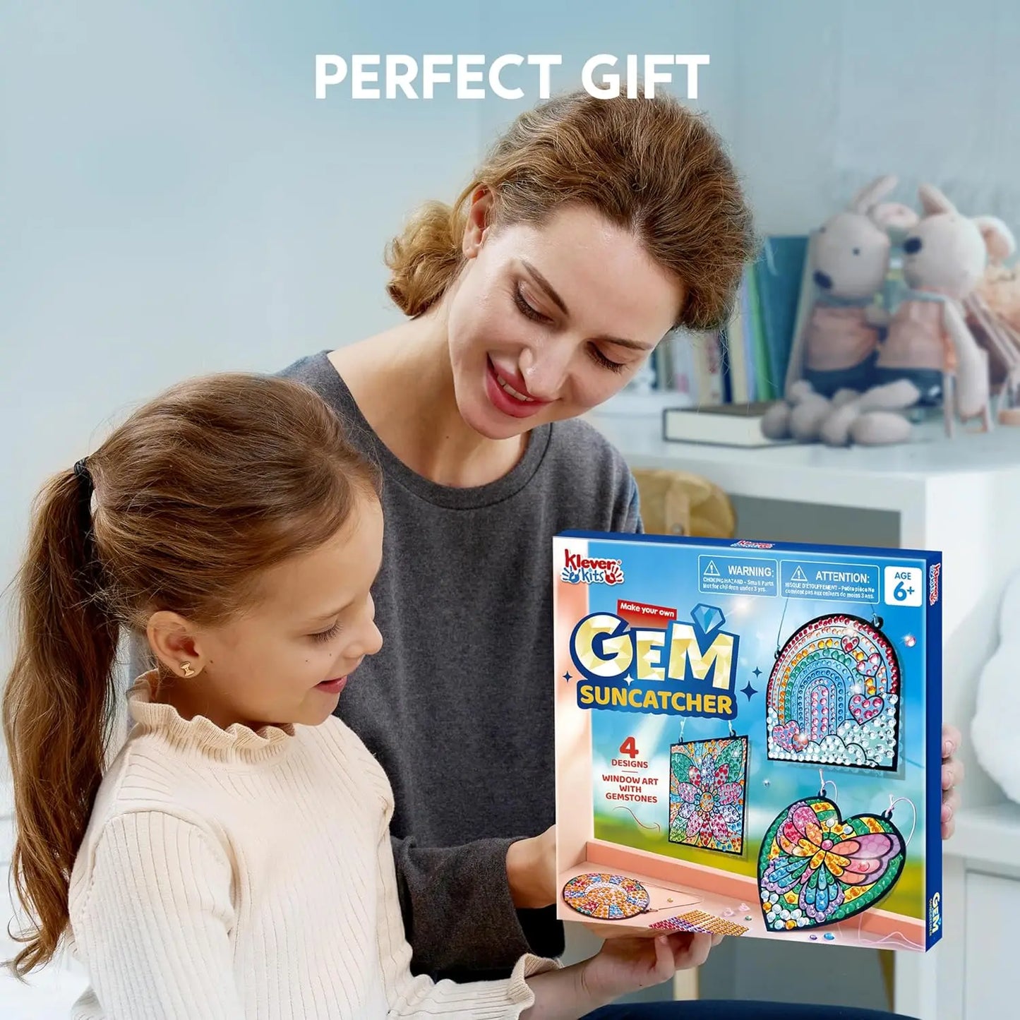 JOYFY 4PCS Window Art Suncatcher Kits Fun Gem Painting Kits Diamond Art and Crafts for Boys Girls Birthdays Christmas Gifts